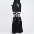 DEVIL FASHION Women's Punk Eyelet Buckle Straps Short Skirt
