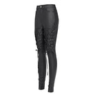 DEVIL FASHION Women's Punk Eyelet Strap Lace-up Pants