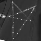 DEVIL FASHION Women's Punk Eyelets Rivets Pentacle Horse-face Skirt