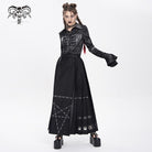 DEVIL FASHION Women's Punk Eyelets Rivets Pentacle Horse-face Skirt