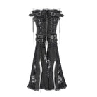DEVIL FASHION Women's Punk Frayed Raw Edge Ripped Flared Leg Warmers