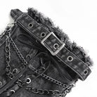 DEVIL FASHION Women's Punk Frayed Raw Edge Ripped Flared Leg Warmers