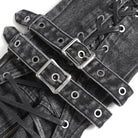 DEVIL FASHION Women's Punk Frayed Raw Edge Ripped Flared Leg Warmers