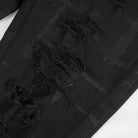 DEVIL FASHION Women's Punk High-waisted Ripped Buckle Pants