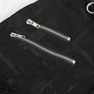 DEVIL FASHION Women's Punk High-waisted Ripped Buckle Pants