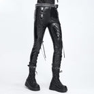 DEVIL FASHION Women's Punk Lace-up Buckle Strap Leggings