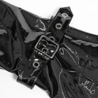 DEVIL FASHION Women's Punk Lace-up Buckle Straps Hooded Jacket