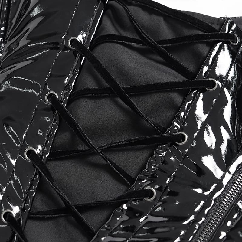 DEVIL FASHION Women's Punk Lace-up Irregular Slip Overbust Corset