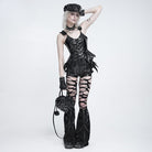 DEVIL FASHION Women's Punk Lace-up Irregular Slip Overbust Corset