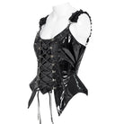 DEVIL FASHION Women's Punk Lace-up Irregular Slip Overbust Corset