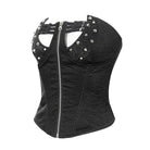 DEVIL FASHION Women's Punk Lace-up Studded Overbust Corset
