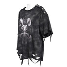 DEVIL FASHION Women's Punk Lilimar Printed Ripped T-shirt