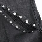 DEVIL FASHION Women's Punk Mesh Eyelets Ruffled Flared Pants