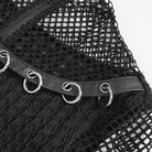 DEVIL FASHION Women's Punk Mesh Rings Short Sleeved Mesh Top
