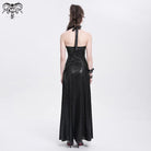 DEVIL FASHION Women's Punk Mesh Splice Chained Halterneck Honeymoon Dress