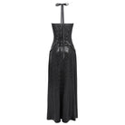 DEVIL FASHION Women's Punk Mesh Splice Chained Halterneck Honeymoon Dress