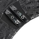 DEVIL FASHION Women's Punk Mesh Splice Cutout Dress with Detachable Strap