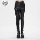 DEVIL FASHION Women's Punk Multi-buckle Splice Pants