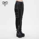 DEVIL FASHION Women's Punk Multi-buckle Splice Pants