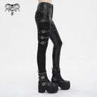 DEVIL FASHION Women's Punk Multi-buckle Splice Pants