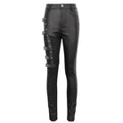 DEVIL FASHION Women's Punk Multi-buckle Splice Pants