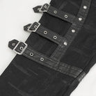 DEVIL FASHION Women's Punk Multi-buckle Splice Pants