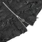 DEVIL FASHION Women's Punk Off-the-shoulder Ripped Shirt