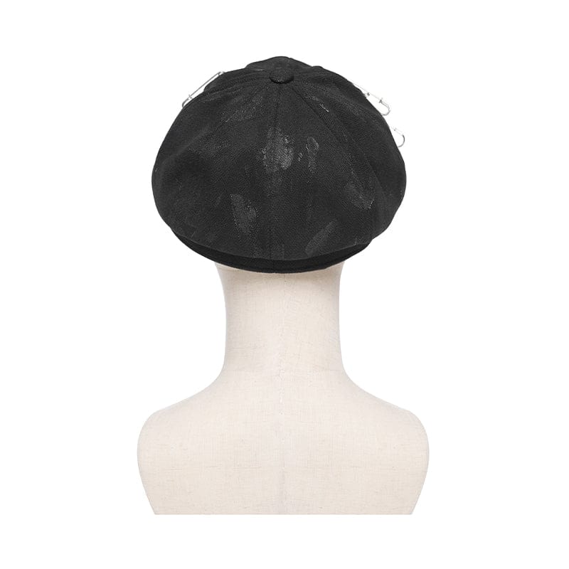 DEVIL FASHION Women's Punk Paper Clip Studded Ring Hat