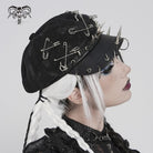 DEVIL FASHION Women's Punk Paper Clip Studded Ring Hat