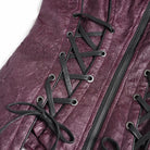 DEVIL FASHION Women's Punk Pentacle Buckle Strap Lace-up Jacket Red