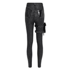 DEVIL FASHION Women's Punk Printed Buckle Strap Pants with Leg Bag