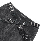 DEVIL FASHION Women's Punk Printed Buckle Strap Pants with Leg Bag