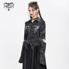 DEVIL FASHION Women's Punk Printed Cutout Turtleneck Shirt