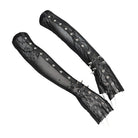 DEVIL FASHION Women's Punk Rivets Printed Mesh Gloves