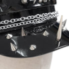 DEVIL FASHION Women's Punk Rivets Skull Faux Leather Cap