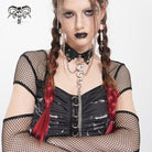 DEVIL FASHION Women's Punk Skull Rivets Chain Choker