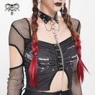 DEVIL FASHION Women's Punk Skull Rivets Chain Choker