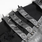 DEVIL FASHION Women's Punk Spike-Detailed Straps Ripped Flare Pants