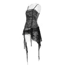 DEVIL FASHION Women's Punk Spiked Chained Asymmetric Tank Top