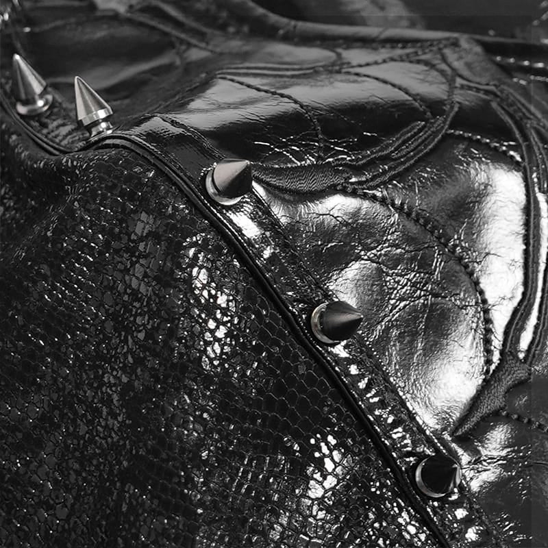 DEVIL FASHION Women's Punk Spiked Front Zipper Bustier