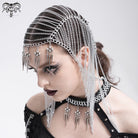 DEVIL FASHION Women's Punk Studded Chained Headwear