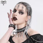DEVIL FASHION Women's Punk Studded Chained Headwear
