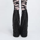 DEVIL FASHION Women's Punk Studded Chained Zipper Leg Warmers