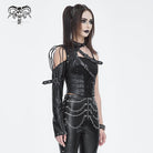 DEVIL FASHION Women's Punk Studded Faux Leather Harness Black