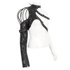 DEVIL FASHION Women's Punk Studded Faux Leather Harness Black