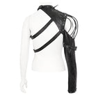 DEVIL FASHION Women's Punk Studded Faux Leather Harness Black