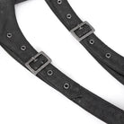 DEVIL FASHION Women's Punk Studded Faux Leather Harness Black