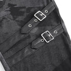 DEVIL FASHION Women's Punk Tie-dyed Buckle Lace-Up Leggings Black