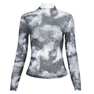 DEVIL FASHION Women's Punk Tie-dyed Strappy Long Sleeved Shirt