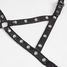 DEVIL FASHION Women's Punk Tie-dyed Strappy Long Sleeved Shirt